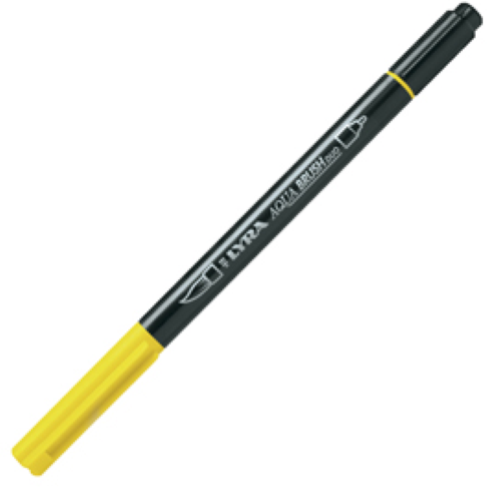 Pennarello Aqua Brush Duo - punte 2/4 mm - giallo di cadmio limone - Lyra